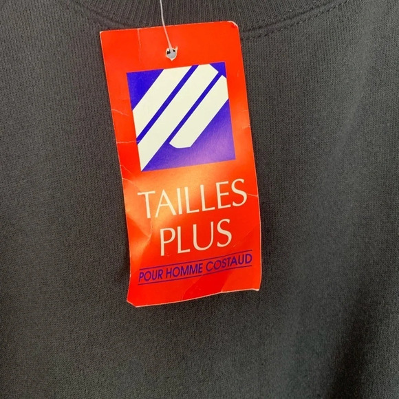 VTG Hanes  Crewneck Sweater Black Mens 4X Big NWT Deadstock USA Cotton Acrylic - Picture 7 of 11